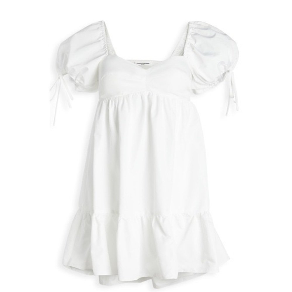 Amanda Uprichard White Mini Dress with Puff Sleeves - Picture 5 of 10